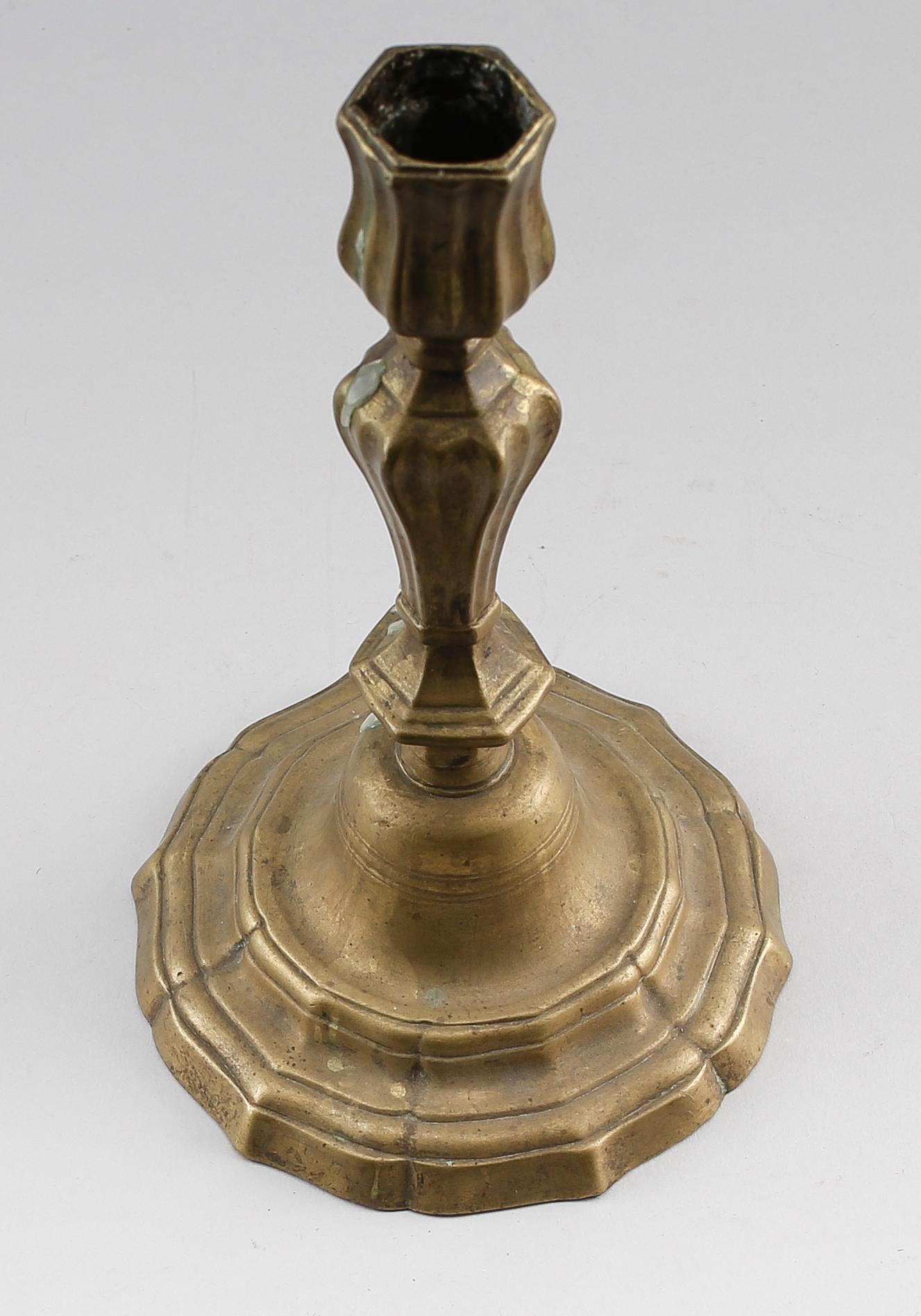 LJUSSTAKE, mässing, 1700/1800-tal.
