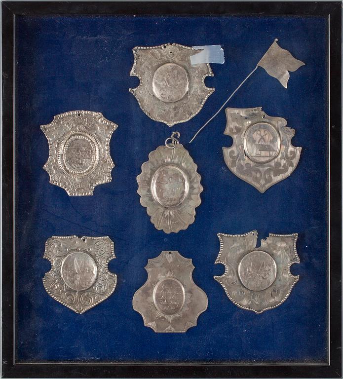 PLAKETTER, 6 st, silver, Sverige, 1700/1800-tal.
