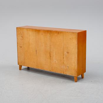 An elm veneered book case, 1930's.