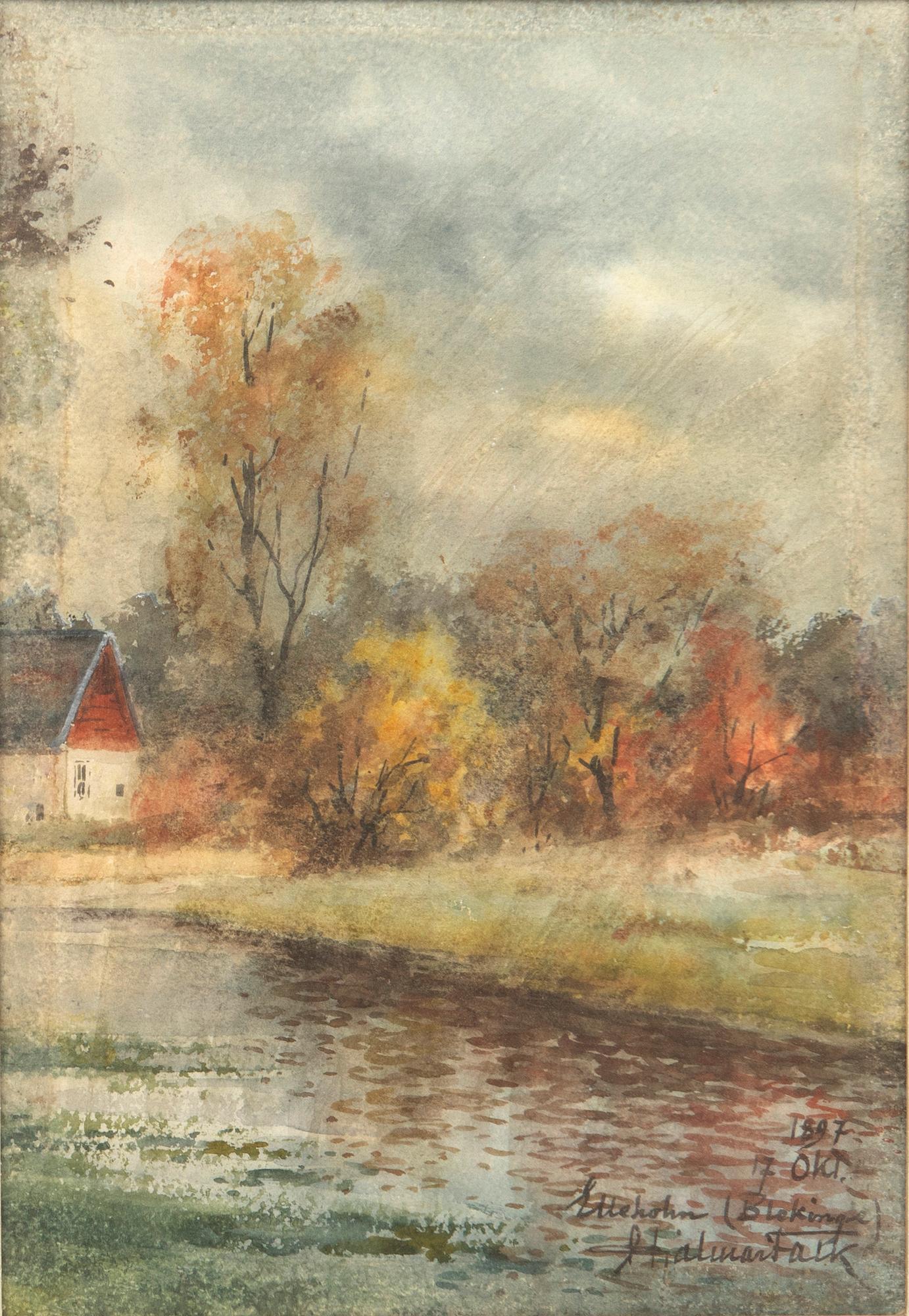 Hjalmar Falk, Two watercolours.