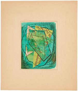 CO Hultén, collage and watercolour, signed and executed 1938.