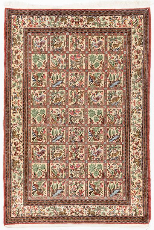 A rug, Ghom, circa 200 x 137 cm.