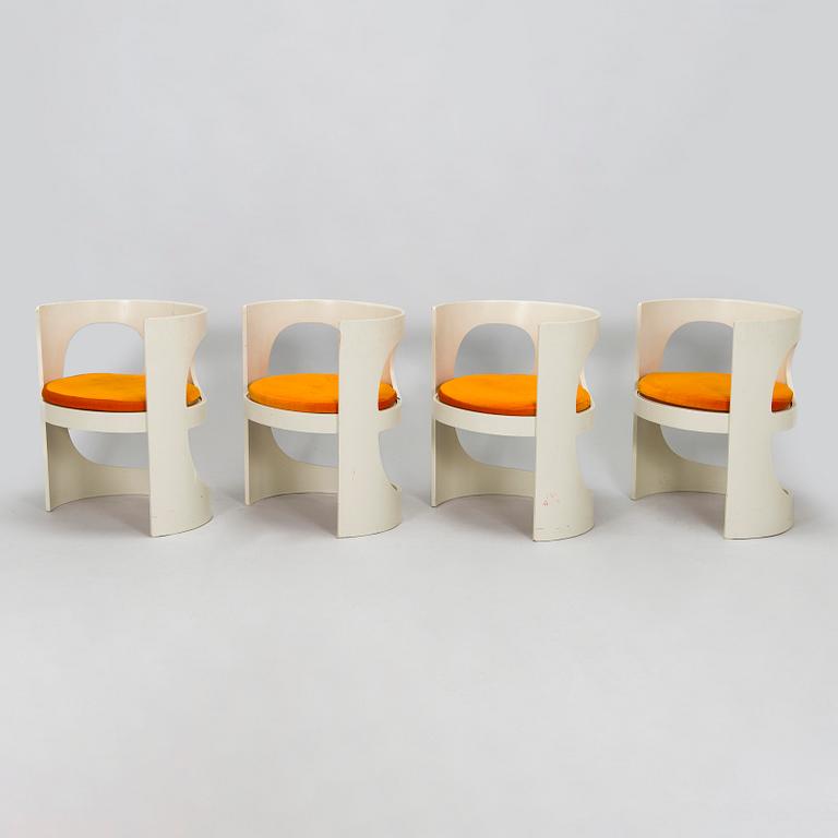 Arne Jacobsen, a set of four 'Prepop' chairs, for Asko, Finland, later half of the 20th century.