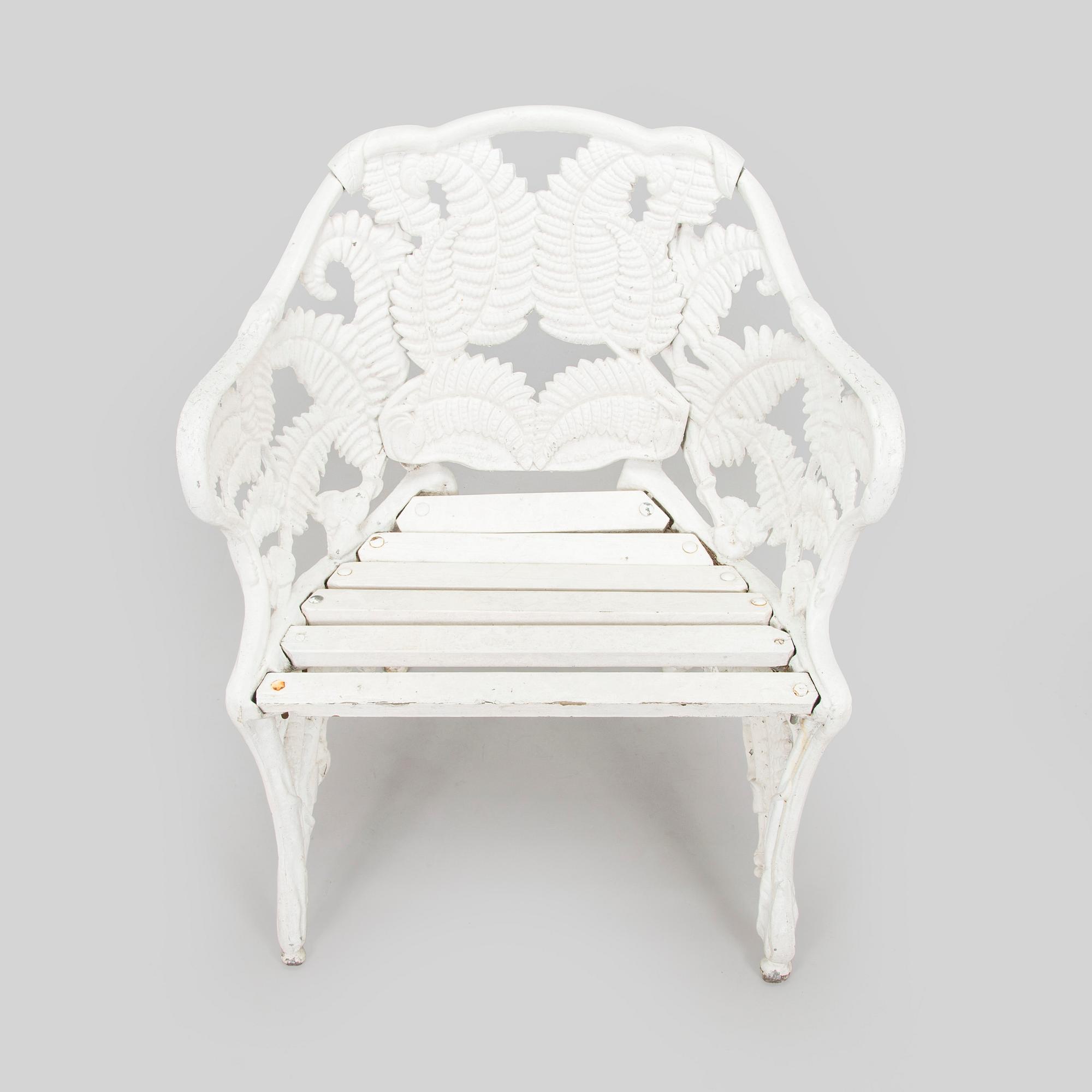 Trädgårdsstol, "Ormbunke", Melins Anderstorp, 1900-talets andra hälft.