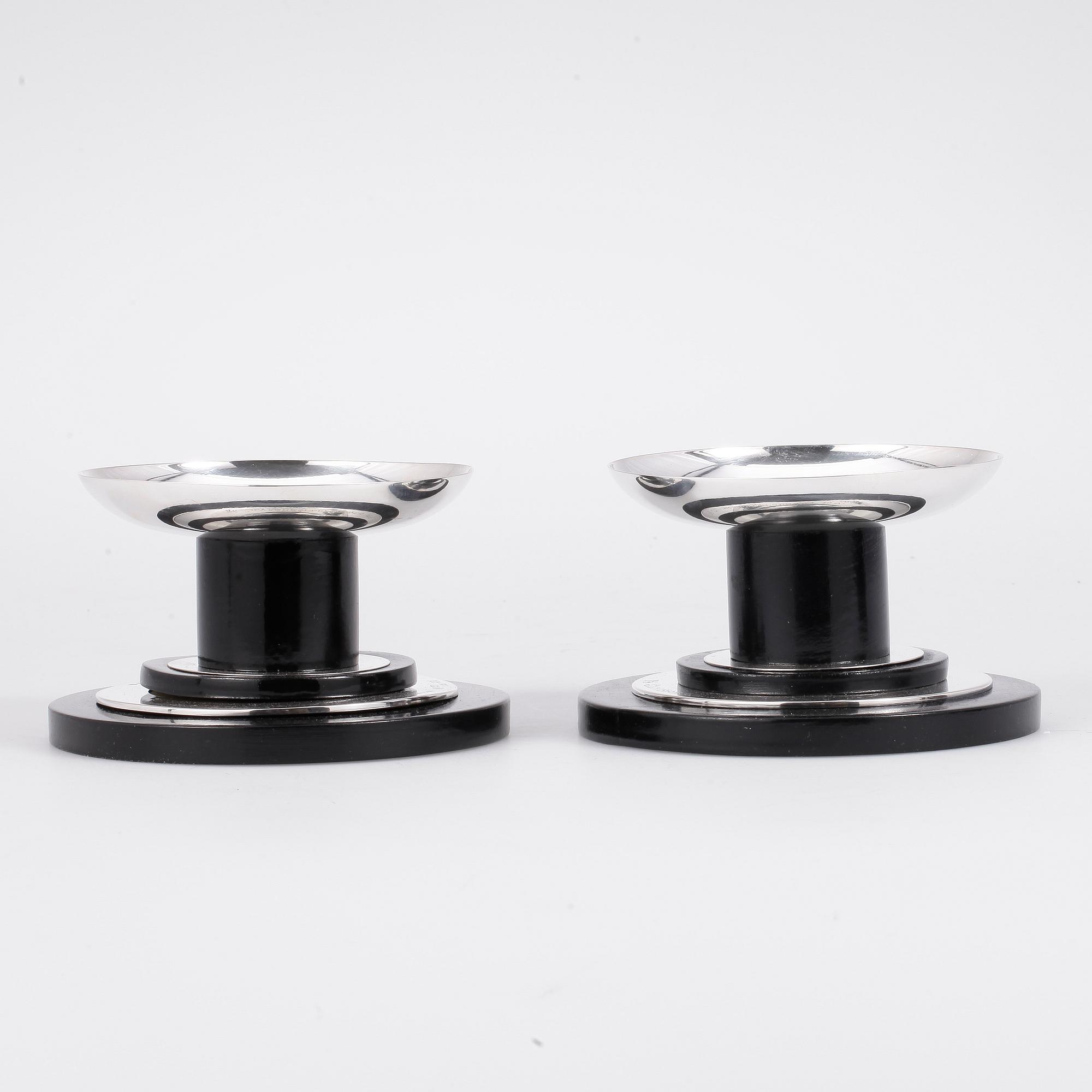 LJUSSTAKAR, ett par, silver, GAB, Stockholm, 1939.