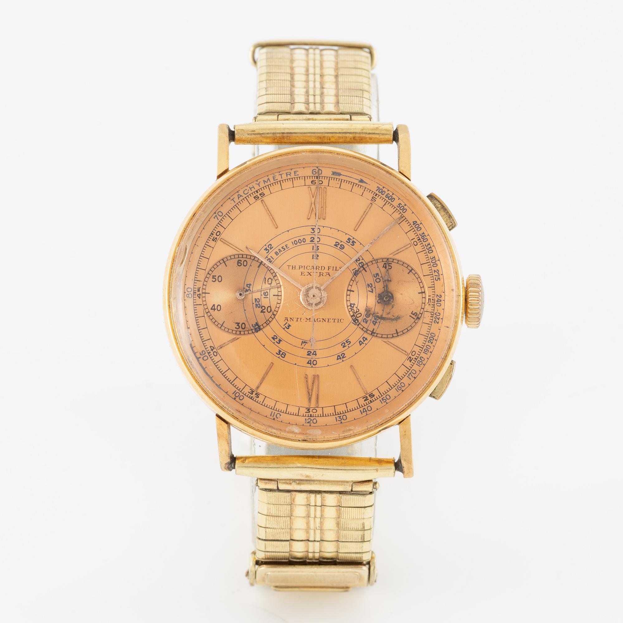 Th. Picard Fils, Extra, Anti-Magntic, armbandsur, kronograf, 36 mm.