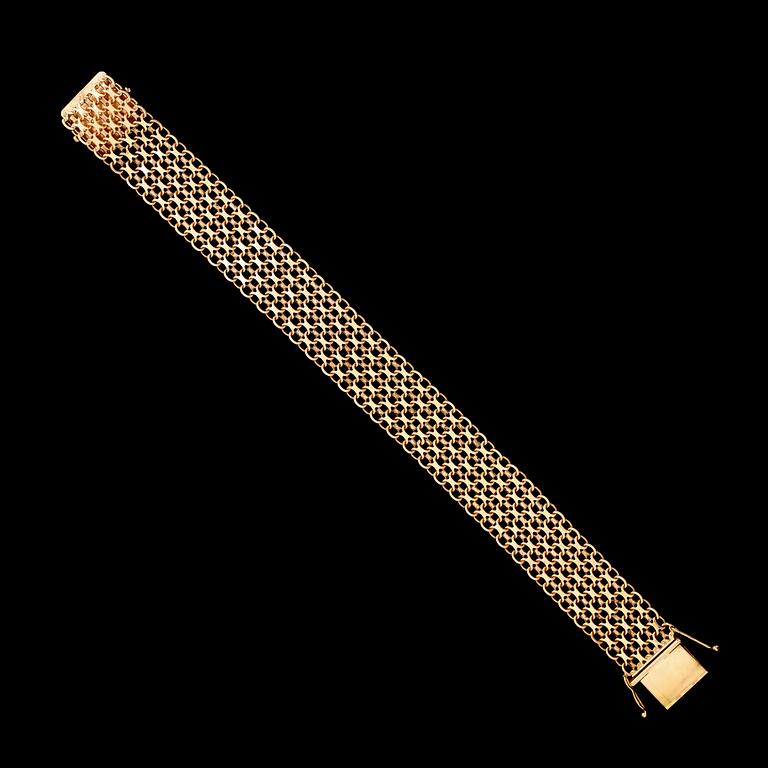 ARMBAND, 18 k guld, X-länk, vikt ca 23 g.