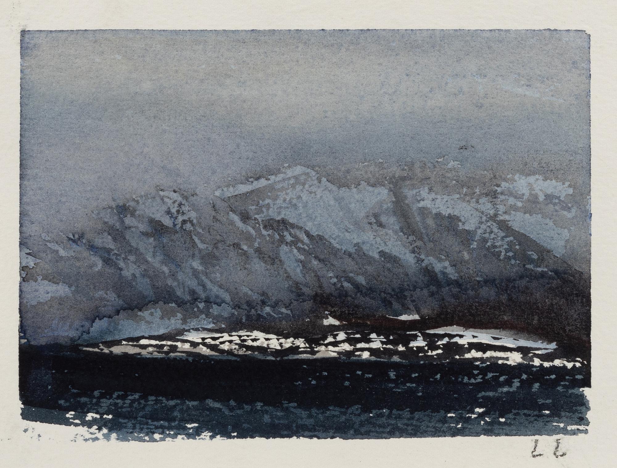 Lars Lerin, akvarell, signerad LL.