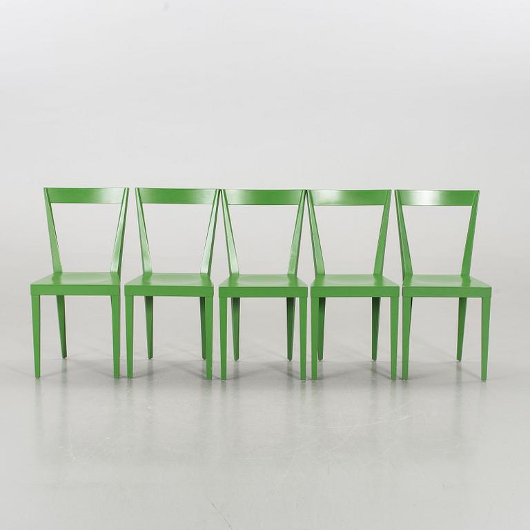 GIO PONTI, five chairs 'Livia', L'Abbate.