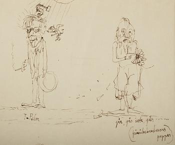 Axel Fridell, letter and drawings, signed, juli 1931.