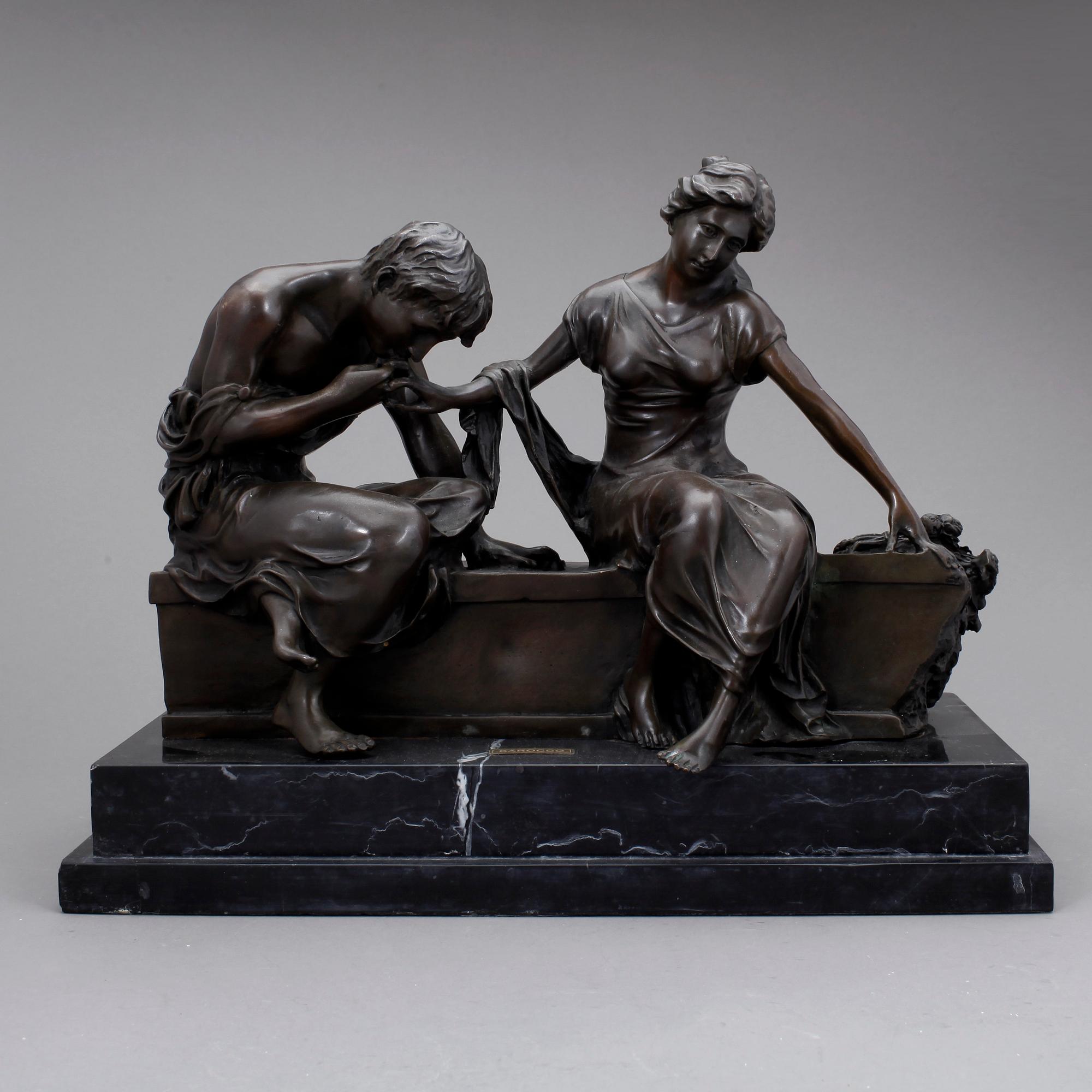 SKULPTUR, brons, 1900-talets andra hälft, bär signatur.