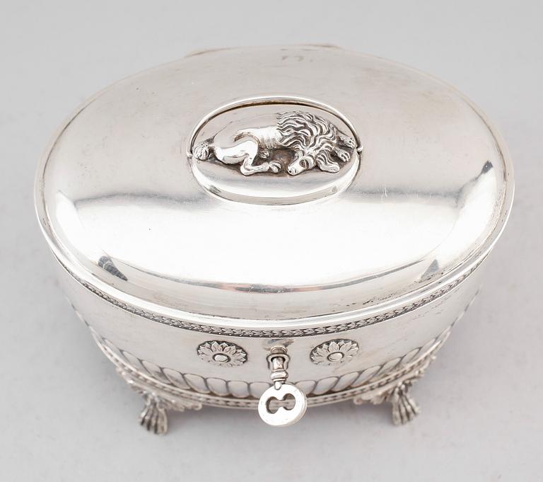 SOCKERSKRIN, silver, CG Hallberg, Stockholm 1908. Vikt ca 498 gram.