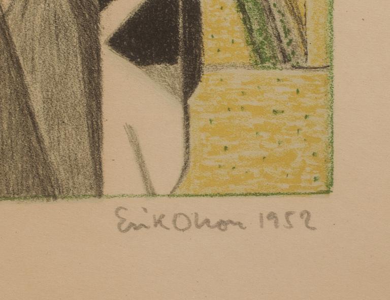ERIK OLSON, färglitografi, signerad och daterad 1952, numrerad 173/300.