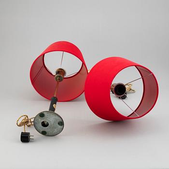 A pair of table lamps, Karlskrona Lampfabrik, second half 1900's.