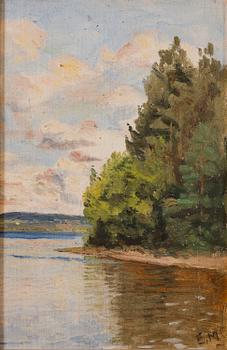 ELIAS MUUKKA, oil on board, signed.