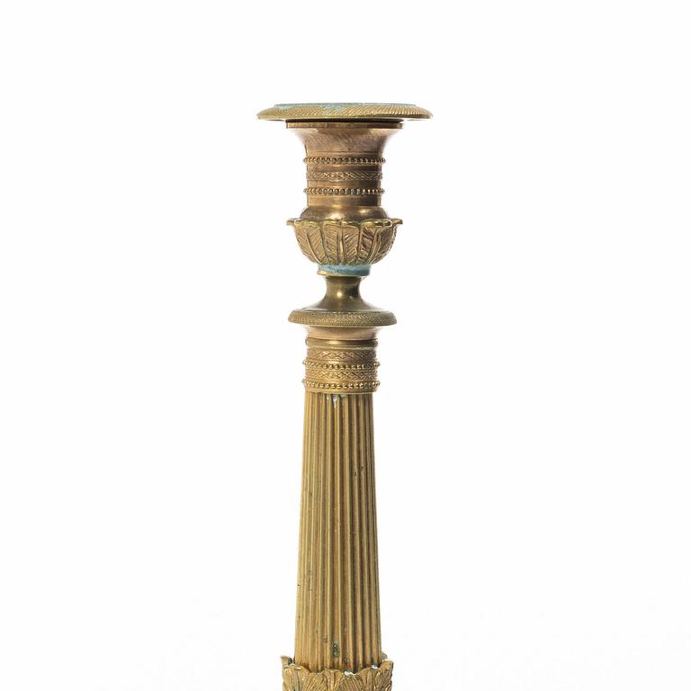 Candle holder, Empire style, R.G Johansson Metal Factory Stockholm, early 20th century.