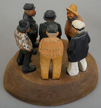 PARTI TRÄSKULPTURER, 15 st (9+6), trä, bl.a Bengt Råsten, 1900-tal.