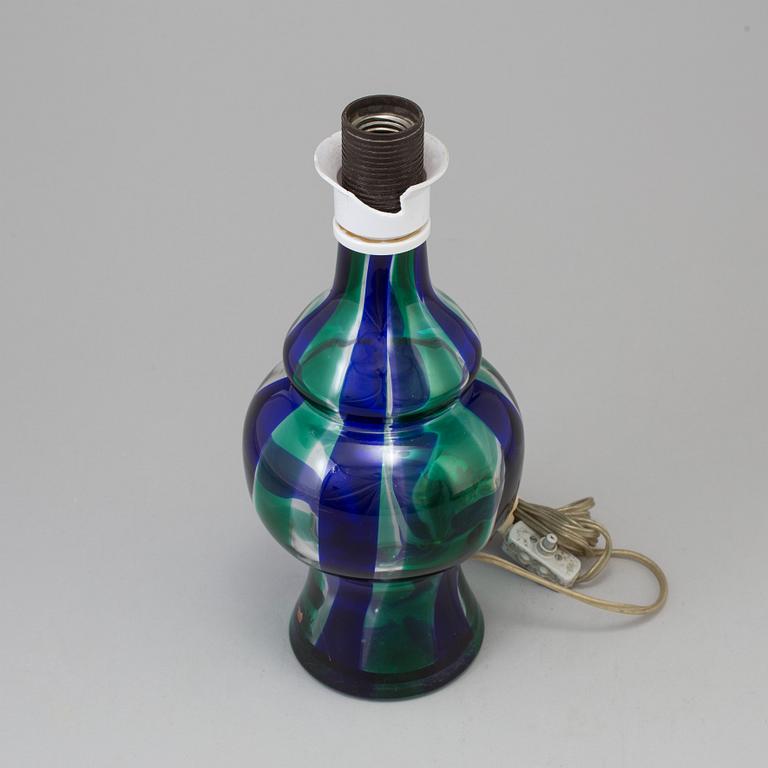 A striped glass lamp foot by Mona Morales-Schildt, Kosa, signed and markt -93.