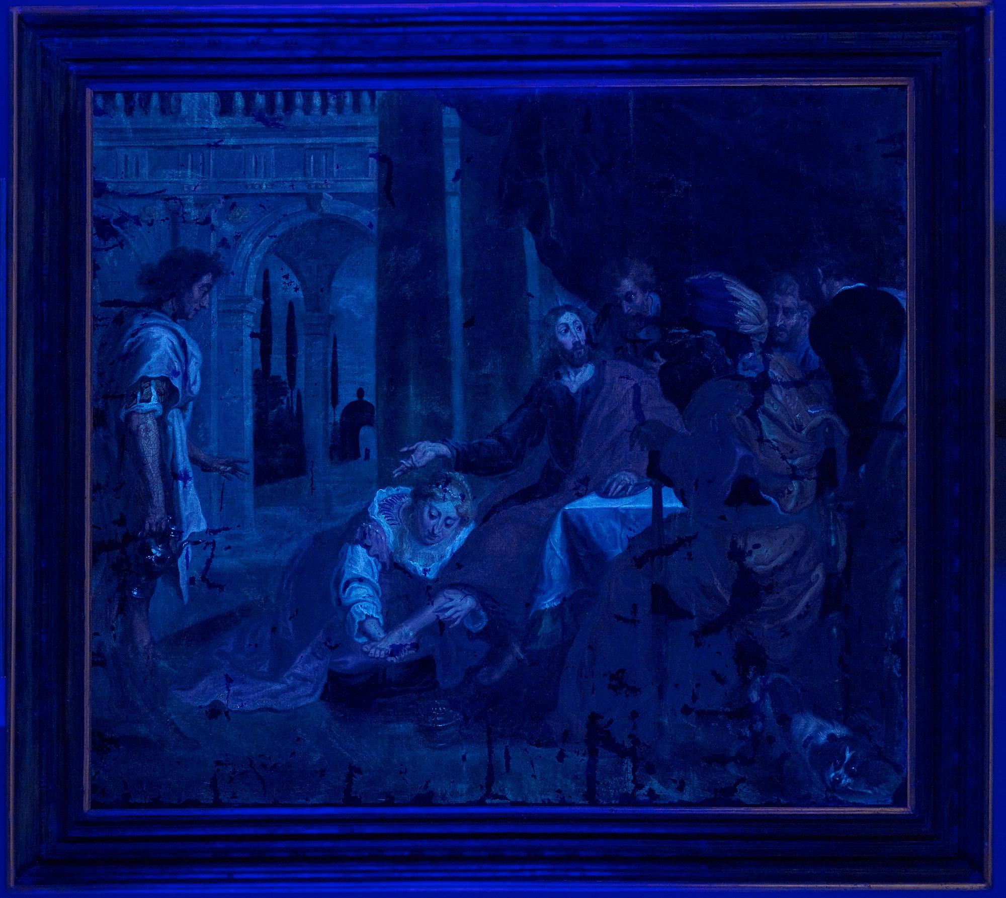 FLAMLÄNDSK MÄSTARE, 1600-tal, Maria Magdalena tvättar Kristi fötter.