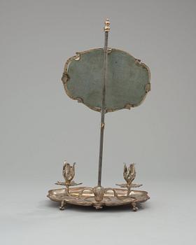 A Swedish Rococo 18th century silvered ink-stand, possibly by A. Högberg.