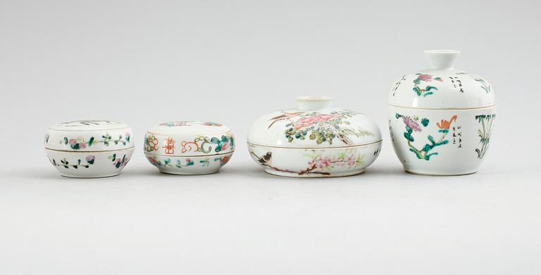 LOCKDOSOR, 4 st, porslin, Kina, 1800-/1900-tal.