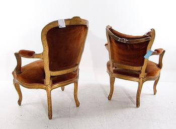 KARMSTOLAR, ett par, 1800/1900-tal.