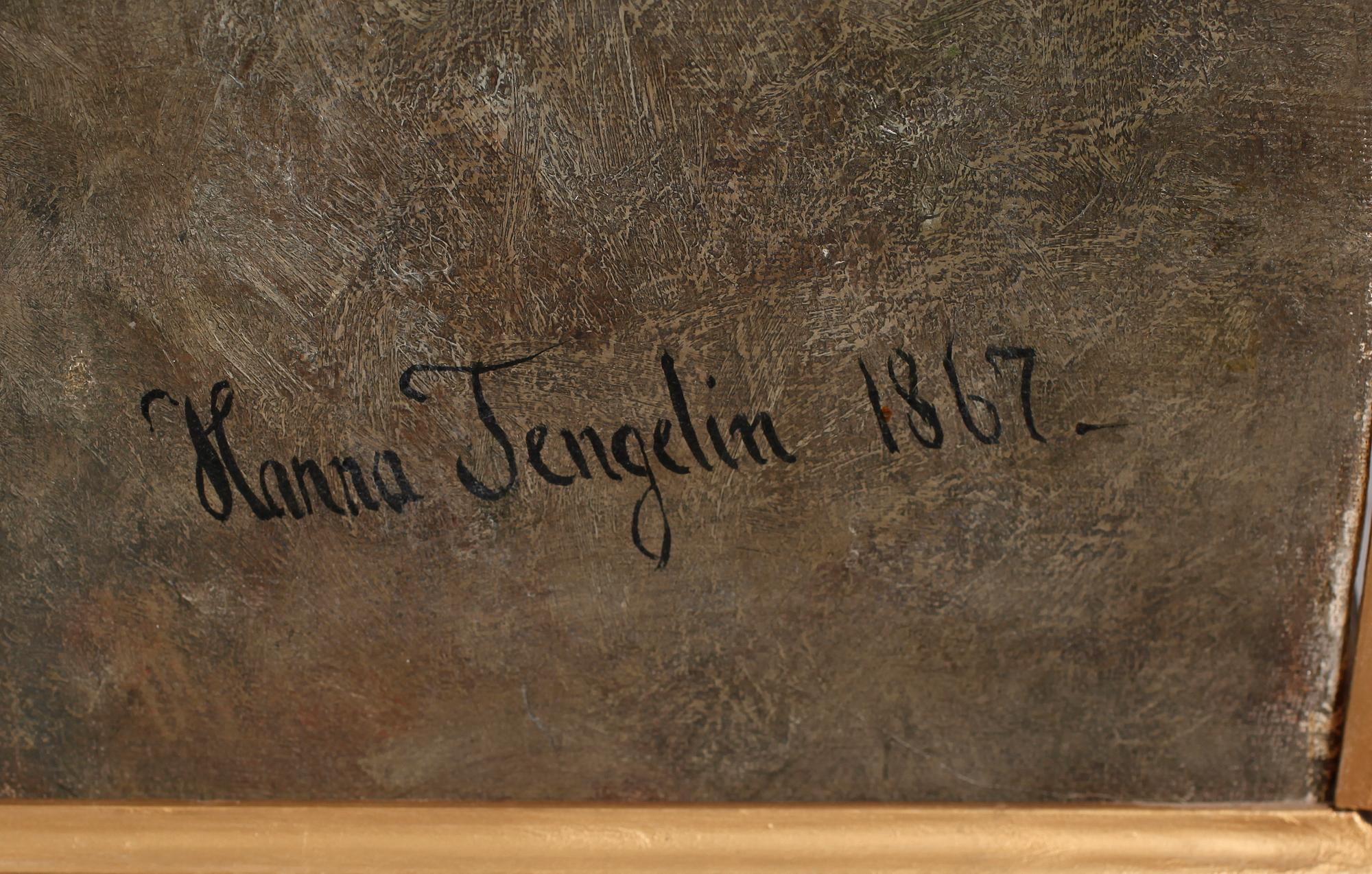 HANNA TENGELIN WINGE, olja på duk, signerad och daterad 1867.