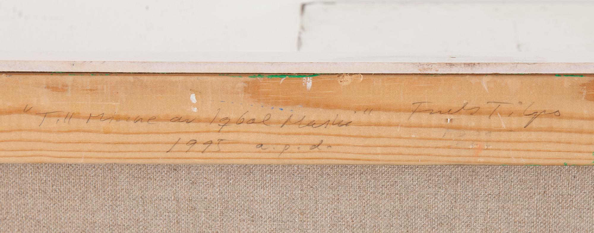 FRULS TILPO, triptyk, olja på duk, signerad och daterad 1995 på spännramen.