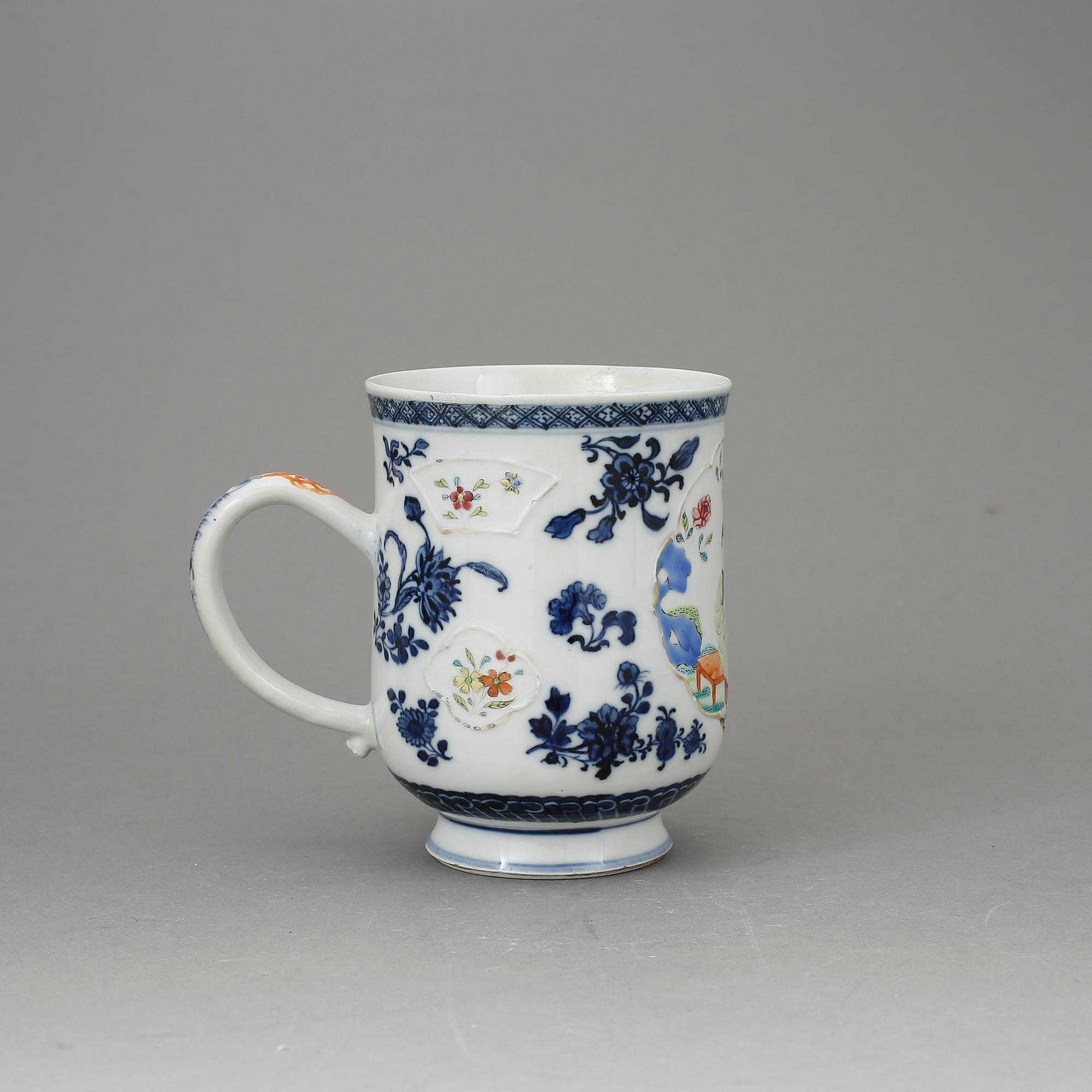 MUGG, porslin, Qianlong, Kina 1700-tal.