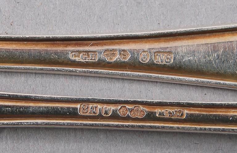 KAFFE- OCH TESKEDAR, 31 st, silver, 1930-40-tal.