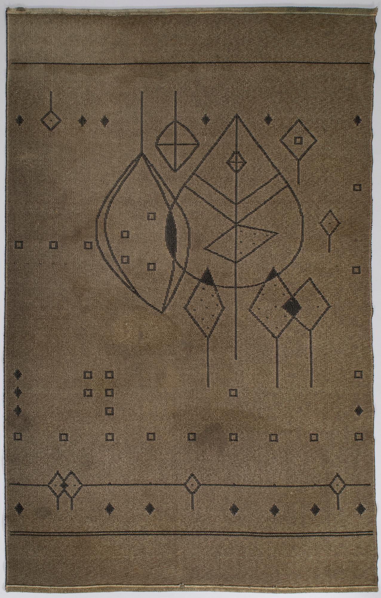 Aappo Härkönen (Kaino Lemmikki Härkönen), Aappo Härkönen, 1950/1960s Finnish flat weave carpet for Mattokutomo. Circa 240 x 155 cm.
