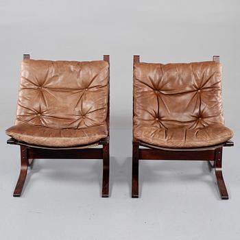 FÅTÖLJER, ett par, samt SOFFBORD, ett par, Ingmar Relling, "Siesta", Norge, 1970-tal.