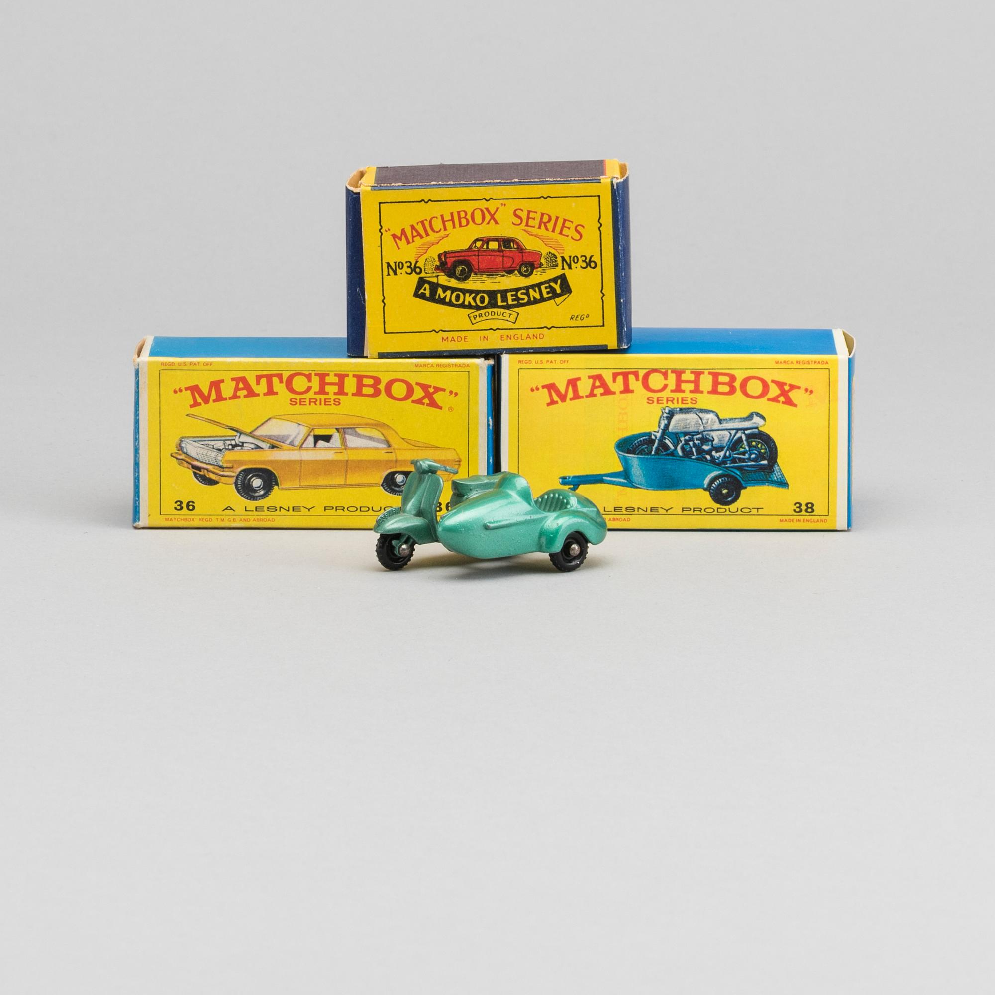 LESNEY MATCHBOX SERIES, 4 st, bland annat Austin A50 RW 36A-1.