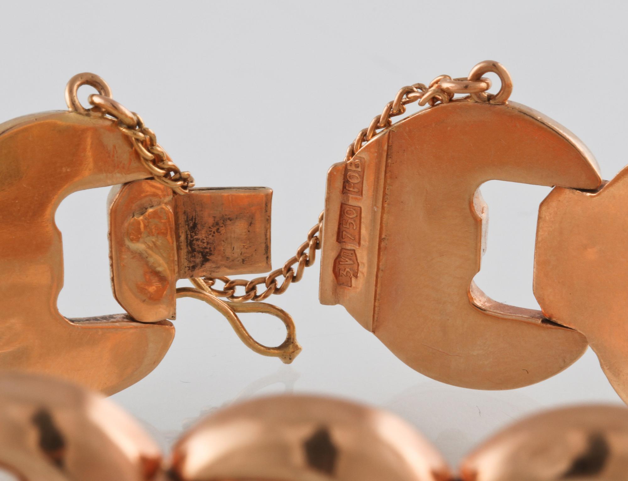 ARMBAND, 18K guld, utländska stämplar. Vikt 25,0 gram.