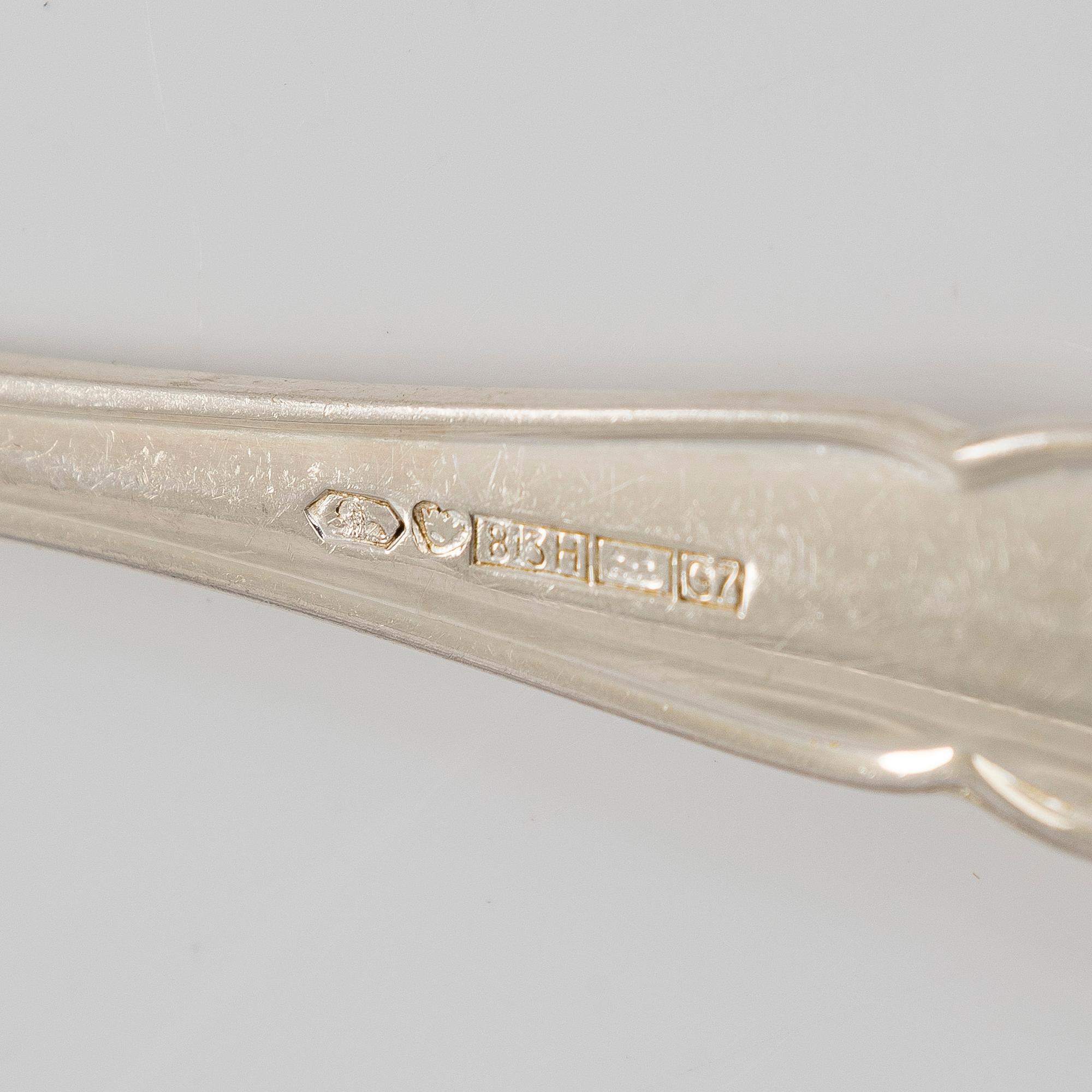 Silver cutlery, 43 pieces, "Chippendale", Kultakeskus, Tavastehus, 1960.
