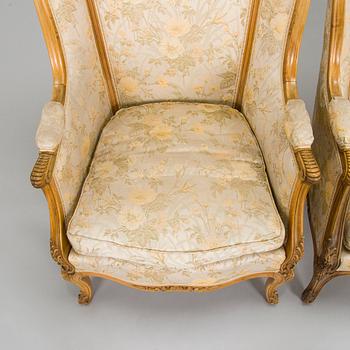 A pair of mid-20th-century French armchairs in Roccoco style.