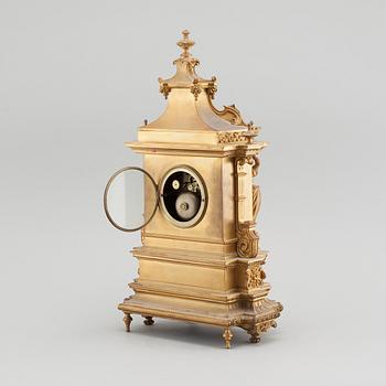A 19th century table clock, clockwork marked "Raingo Freres, Paris".