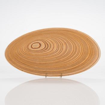 Tapio Wirkkala, a plywood dish, signed TW.