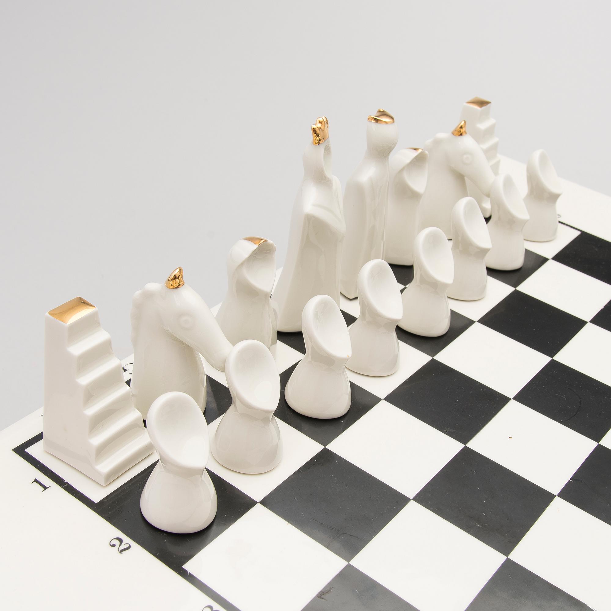 A CHESS SET, signed Pauli Partanen, Arabia Finland.