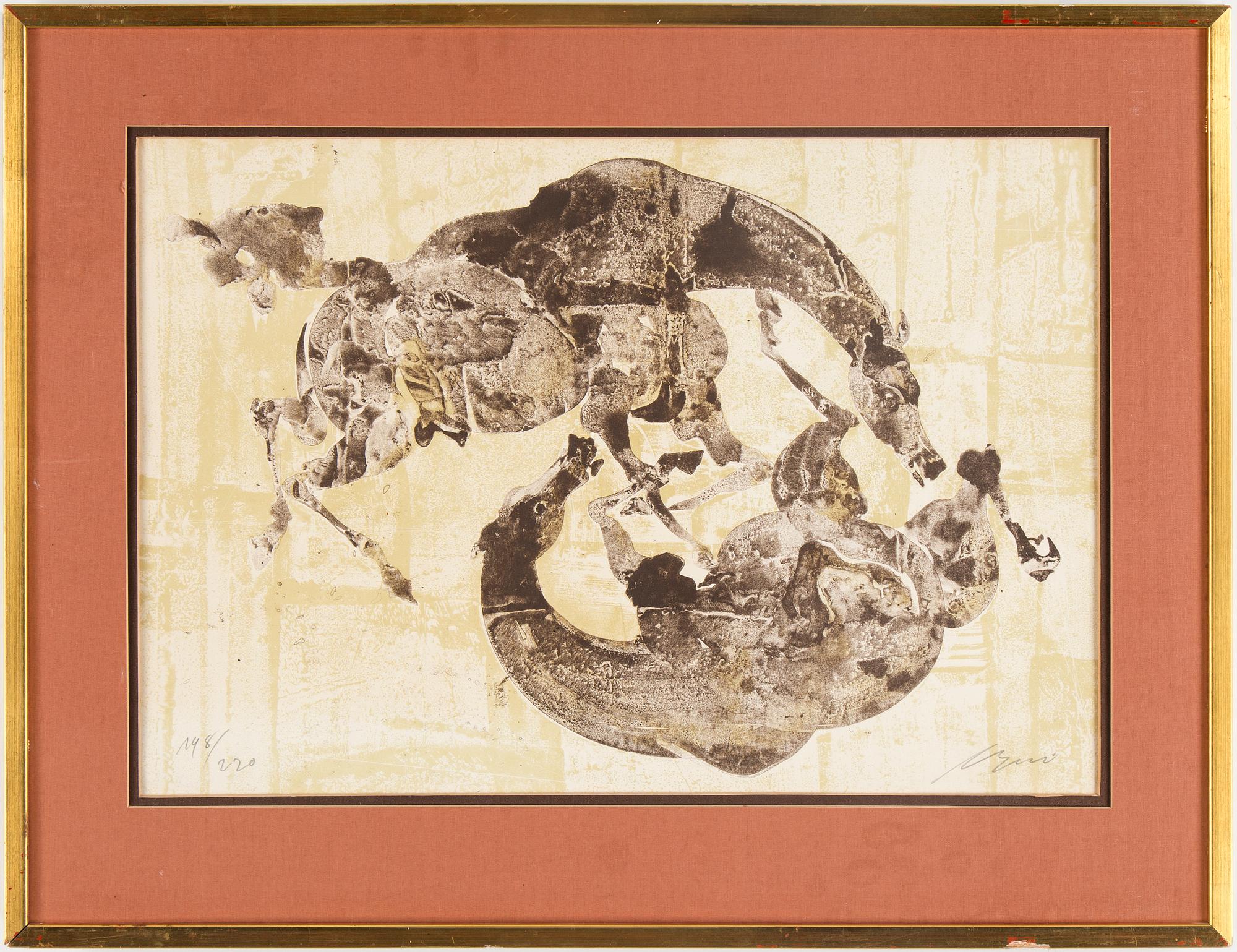 人気商品の中古品・新品・未使用品 HANS ERNI, lithograph in color, signed and numbered 148/220 文学・小説