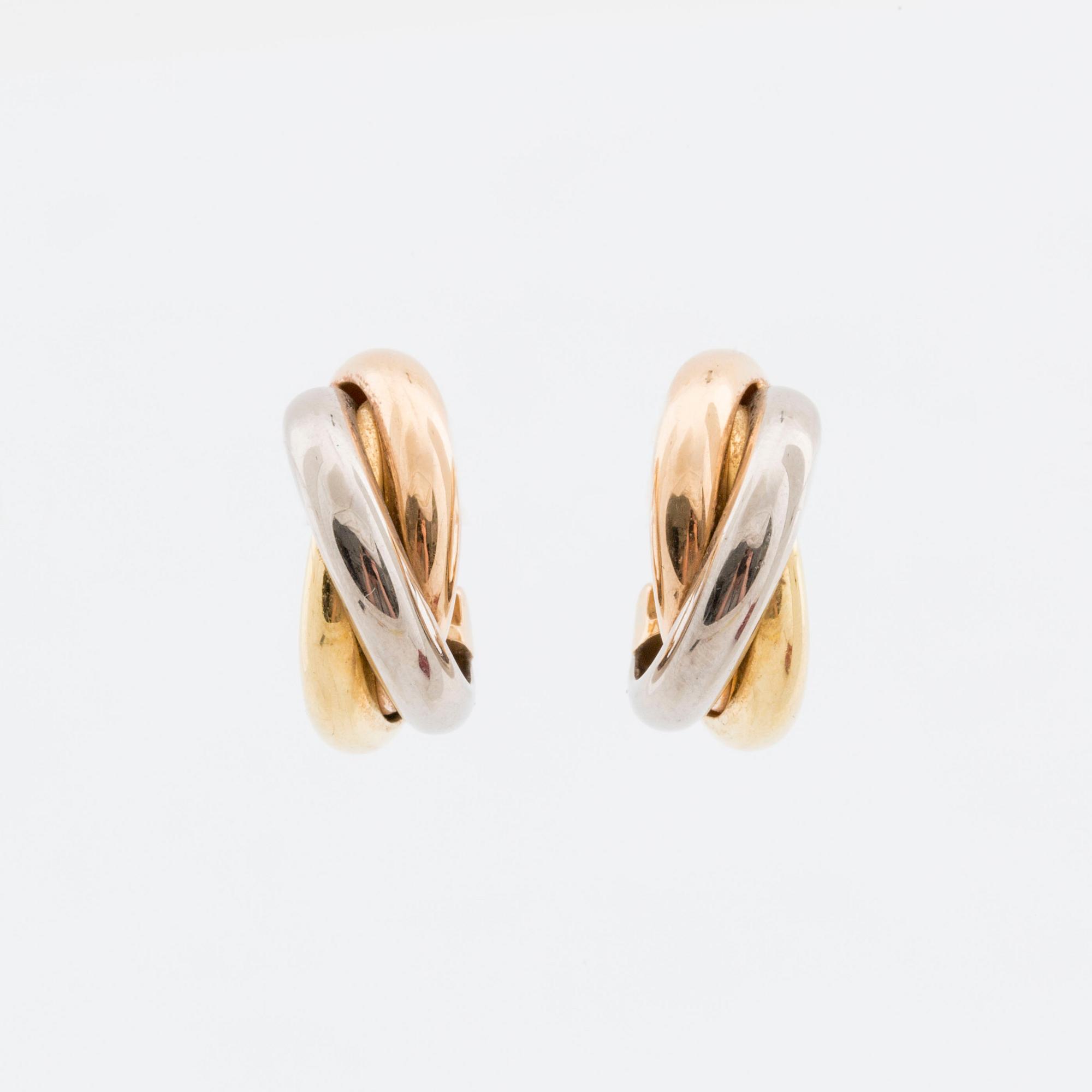 CARTIER EARRINGS "trinity" 18K gold.