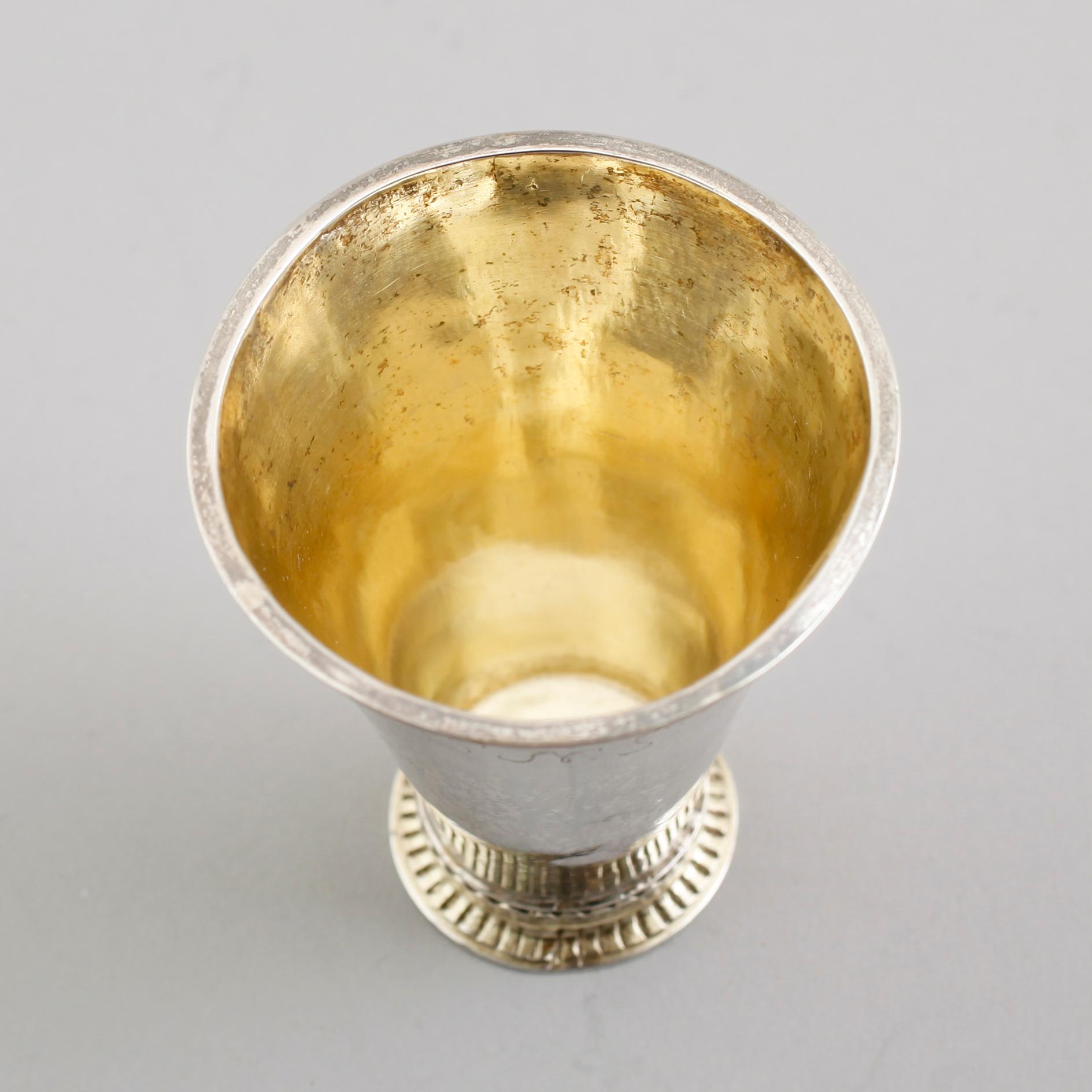 BÄGARE, silver, Johan Wennerwall, Göteborg 1767. Vikt ca 31 gram.