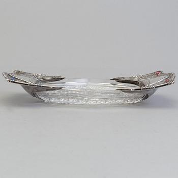 An art noveau gem silver mounted crystal glass bowl maker's mark Yegor Cheryatov for LORIÉ, MOSCOW, 1908-1917.