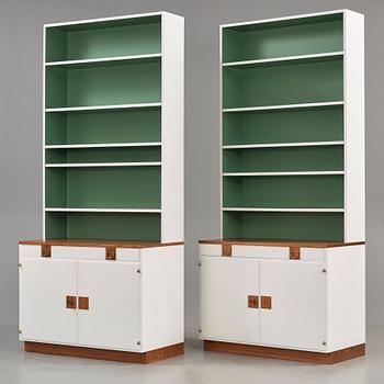 Josef Frank, two sections of bookshelves, Svenskt Tenn, model 2255, post 1985.