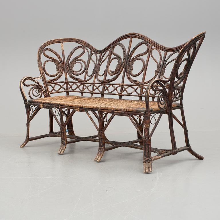 SOFFA, korgarbete, omkring 1900.
