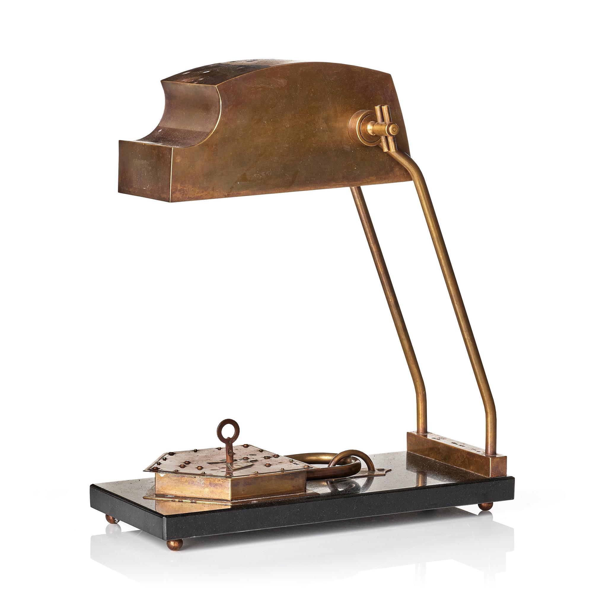 An Austrian brass table lamp, Vienna 1928.
