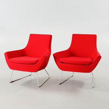 A pair armchairs named "Happy", designed by Roger Persson for Swedese, 21th century.