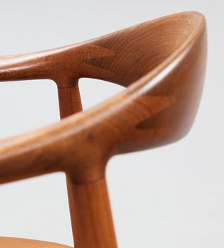 A pair of Hans J Wegner teak 'The Chair, by Johannes Hansen, Denmark 1950-60's.