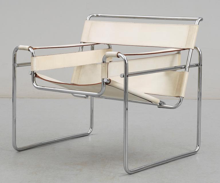 KARMSTOL "Wassily", Marcel Lajos Breuer för Gavina, made in italy. 1900-talets andra hälft.