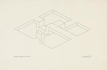 Oscar Reutersvärd, indian ink on paper, signed.